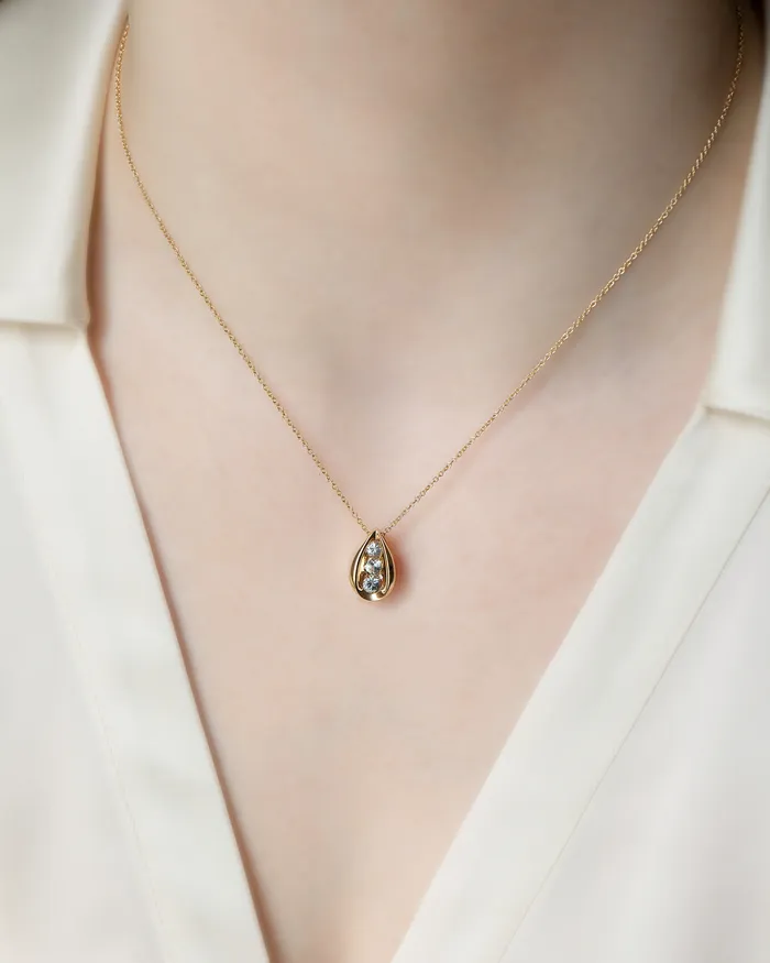 Necklaces Albrecht Jewellery Three Stone Necklace With Pastel Blue Montana Sapphire 14K Gold Necklaces Albrecht Jewellery Three Stone Necklace With Pastel Blue Montana Sapphire 14K Gold