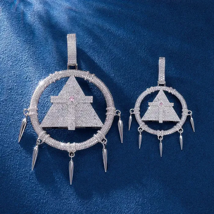 Necklaces CUSTOM PYRAMID CIRCLE PENDANT IceZeusShop