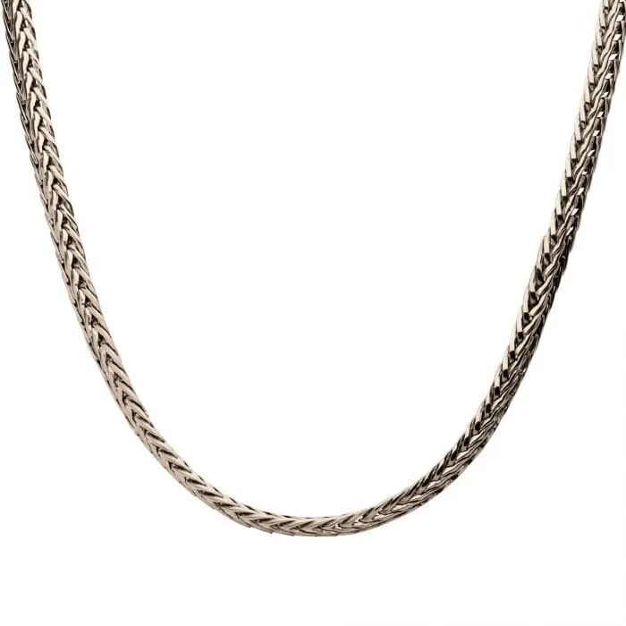 Necklaces INOX JEWELRY Silver Tone Stainless Steel High Polished Finish Double Diamond Cut Spiga Chain Necklace Necklaces INOX JEWELRY Silver Tone Stainless Steel High Polished Finish Double Diamond Cut Spiga Chain Necklace