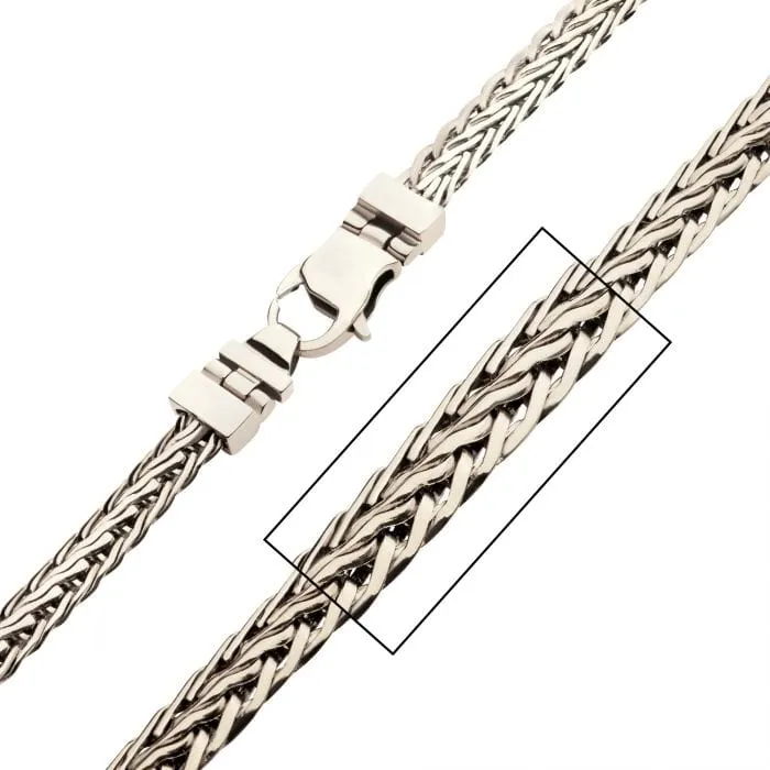 Necklaces INOX JEWELRY Silver Tone Stainless Steel High Polished Finish Double Diamond Cut Spiga Chain Necklace