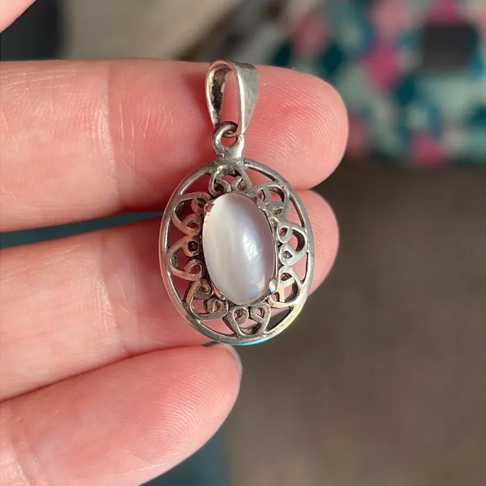 Necklaces Moonstone Ornate Pendant Sterling Silver Vintage Vintage Paris Jewelry Necklaces Moonstone Ornate Pendant Sterling Silver Vintage Vintage Paris Jewelry