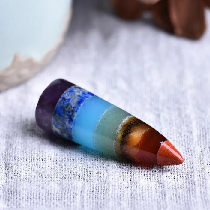 Necklaces Tree of Color Natural Crystal Colorful Bullet Pendant