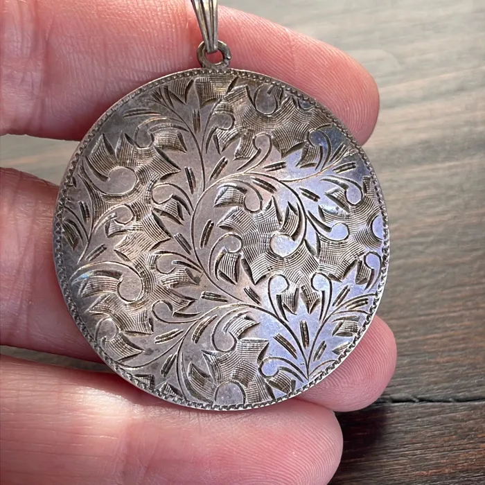 Necklaces Vintage Paris Jewelry Engraved Sterling Pendant 1956 Vintage
