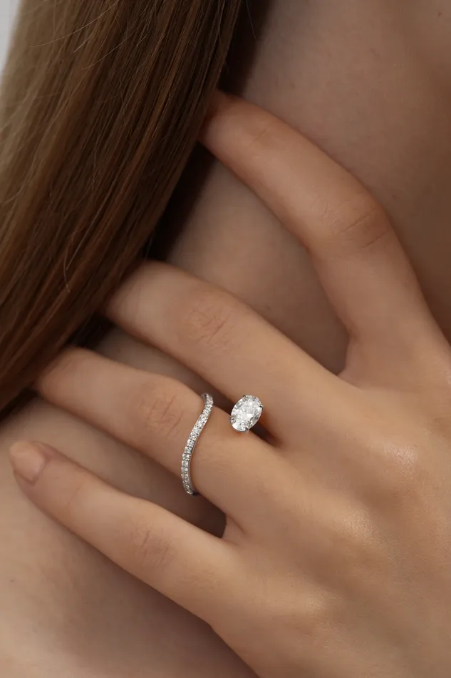 Peek 1ct Oval Wave Ring Bridal Edition PRMAL Rings
