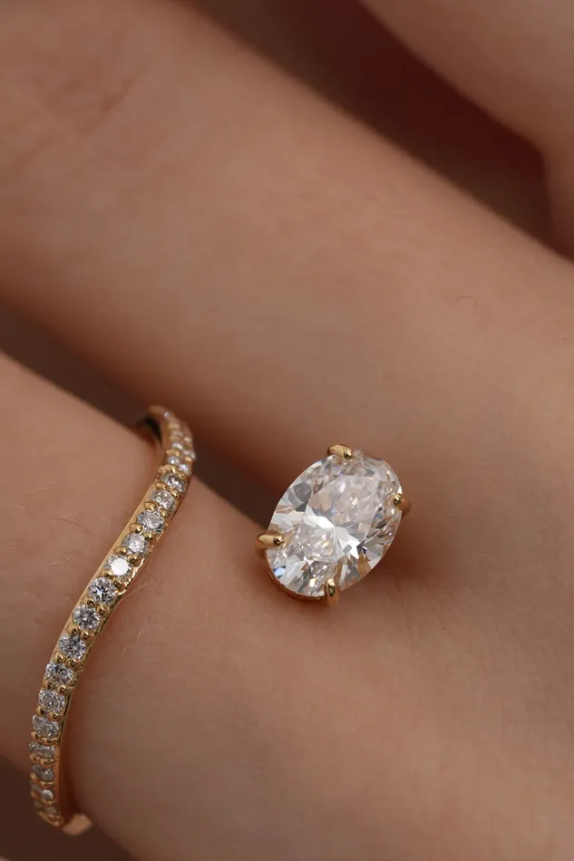 Peek 1ct Oval Wave Ring Bridal Edition PRMAL Rings
