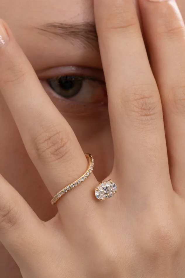 Peek 1ct Oval Wave Ring Bridal Edition PRMAL Rings