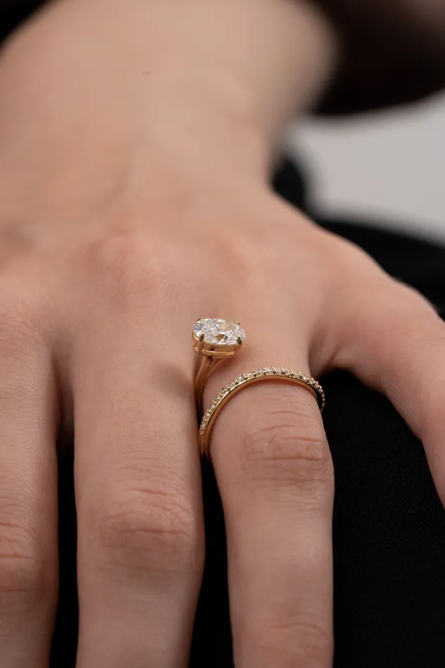 Peek 1ct Oval Wave Ring Bridal Edition PRMAL Rings