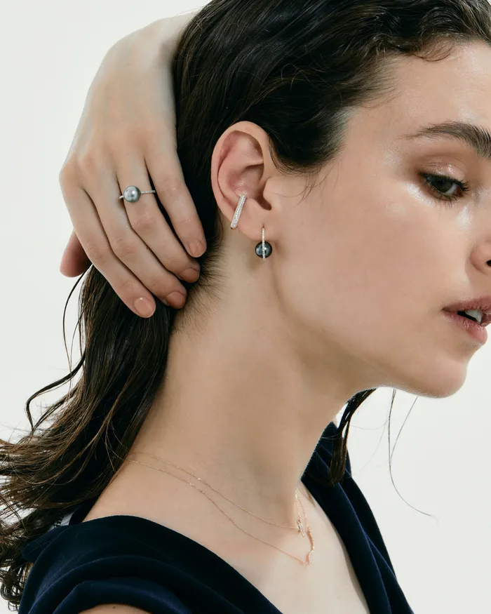 PRMAL Earrings Dome Pave Bar Ear Cuff PRMAL Earrings Dome Pave Bar Ear Cuff