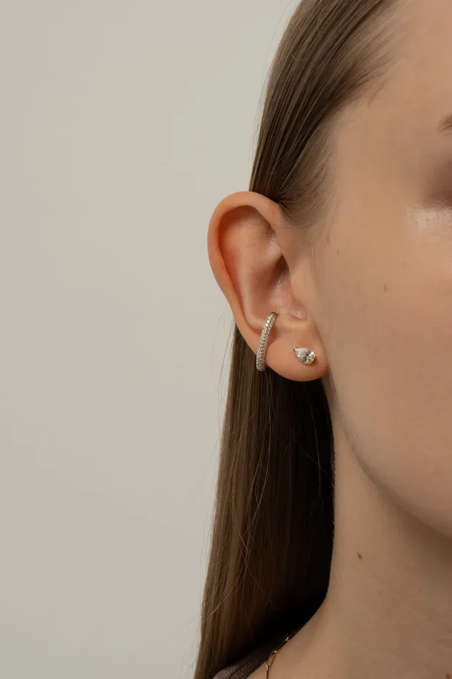 PRMAL Earrings Dome Pave Bar Ear Cuff PRMAL Earrings Dome Pave Bar Ear Cuff