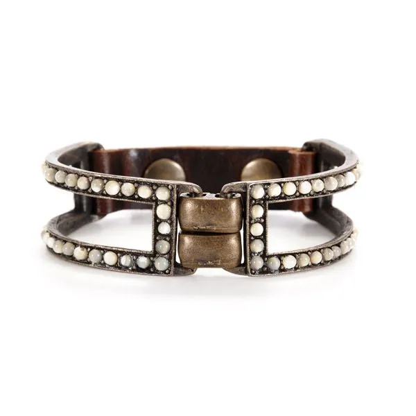 Rebel Designs Inc Double Sided Beaded Two Bar Bracelet Bracelets