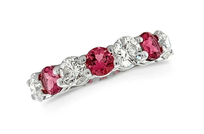 Ring 18kt Gold Half Band Tourmalines Diamonds Albert Hern Rings