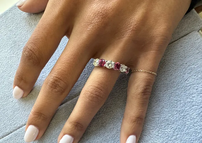 Ring 18kt Gold Half Band Tourmalines Diamonds Albert Hern Rings Ring 18kt Gold Half Band Tourmalines Diamonds Albert Hern Rings
