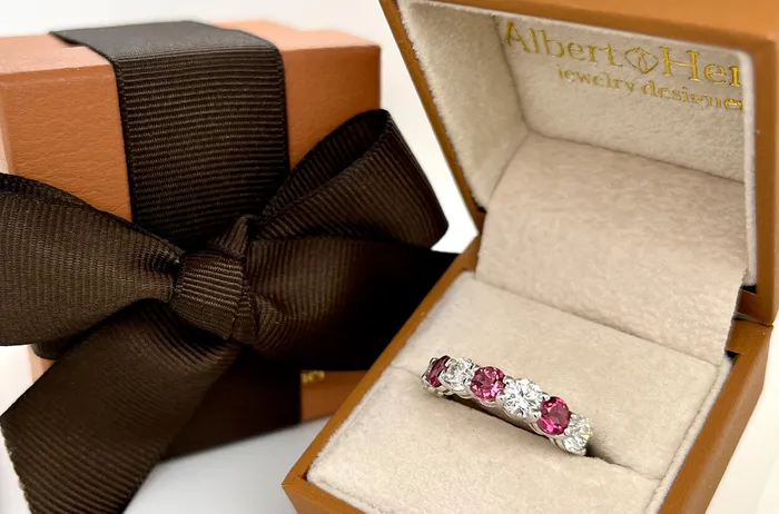 Ring 18kt Gold Half Band Tourmalines Diamonds Albert Hern Rings Ring 18kt Gold Half Band Tourmalines Diamonds Albert Hern Rings