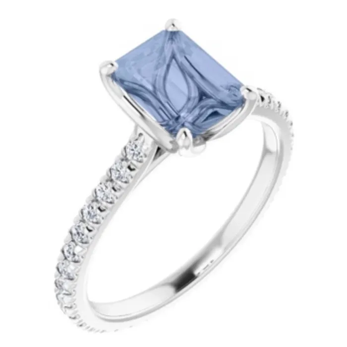 Rings AlbrechtJewellery 4Prong Eternity Engagement Ring Setting Only with Diamonds 14K Gold Rings AlbrechtJewellery 4Prong Eternity Engagement Ring Setting Only with Diamonds 14K Gold