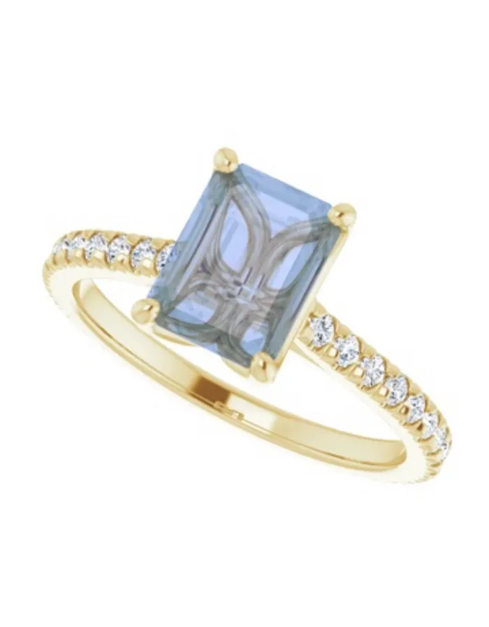 Rings AlbrechtJewellery 4Prong Eternity Engagement Ring Setting Only with Diamonds 14K Gold