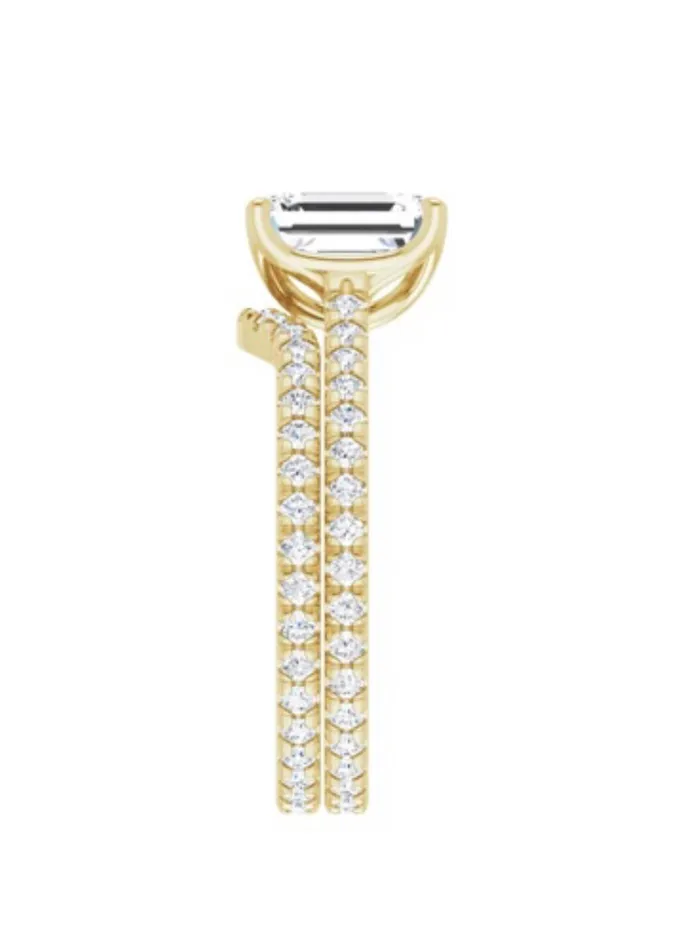 Rings AlbrechtJewellery 4Prong Eternity Engagement Ring Setting Only with Diamonds 14K Gold