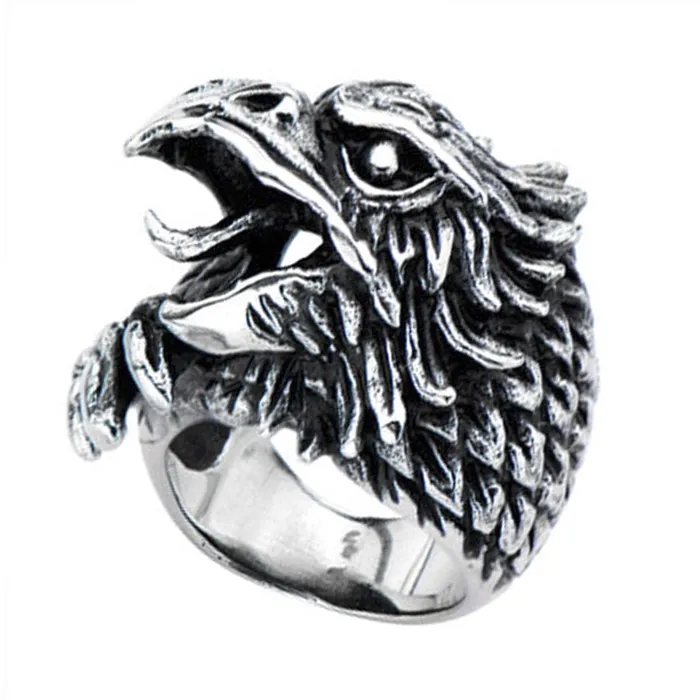 Rings Antiqued Silver Tone Stainless Steel Eagle Profile Ring INOX JEWELRY Rings Antiqued Silver Tone Stainless Steel Eagle Profile Ring INOX JEWELRY