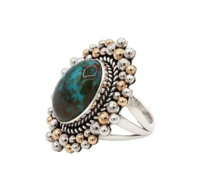 Rings Artie Yellowhorse Kingman Turquoise Ring Rings Artie Yellowhorse Kingman Turquoise Ring