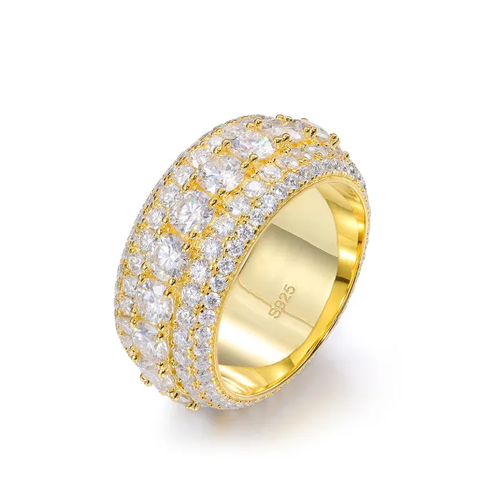 Rings IceZeusShop S925 Five Row Moissanite Ring