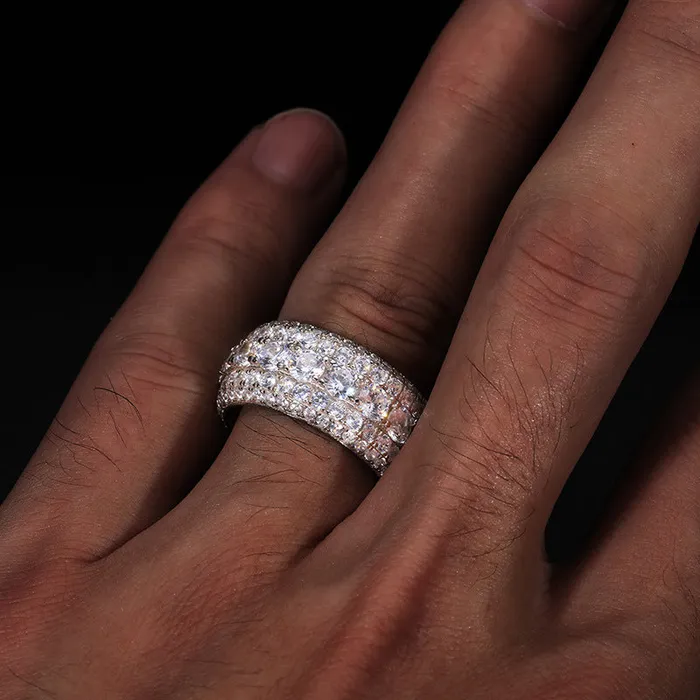 Rings IceZeusShop S925 Five Row Moissanite Ring