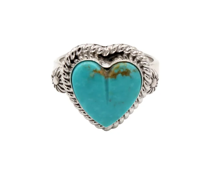 Small Kingman Heart Ring Artie Yellowhorse Rings