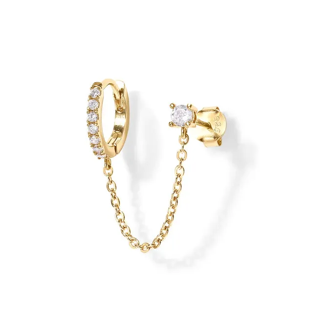 Tassel Chain Hoop Dangles Earrings