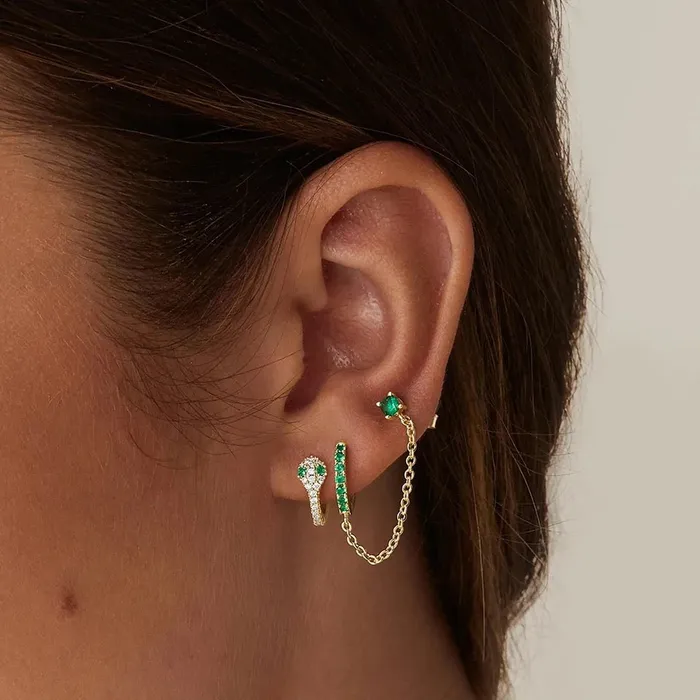 Tassel Chain Hoop Dangles Earrings