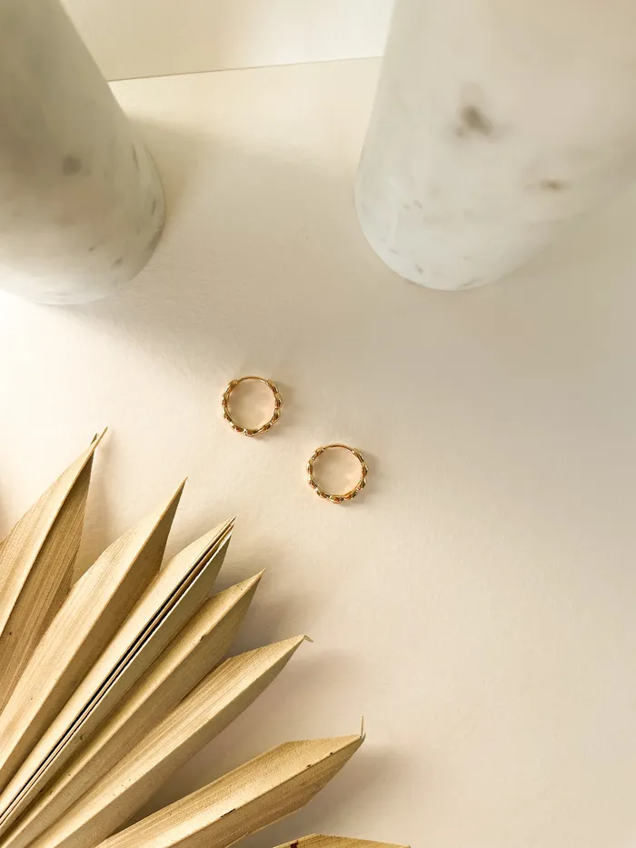 The Minne Design Co Earrings Scalloped Gold Hoop