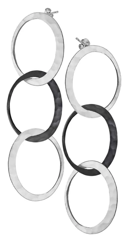 Toby Pomeroy Earrings Petite Eclipse TwoTone 3Drop Earrings