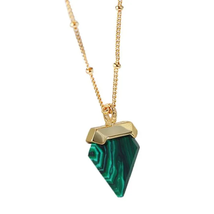 Tree of Color Necklaces Malachite Triangle Crystal Necklace