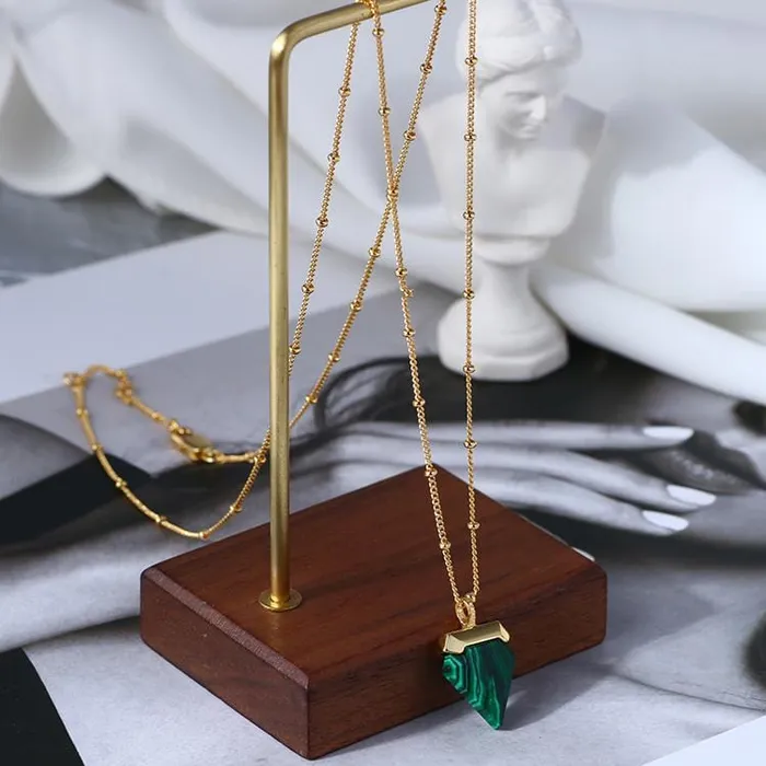 Tree of Color Necklaces Malachite Triangle Crystal Necklace