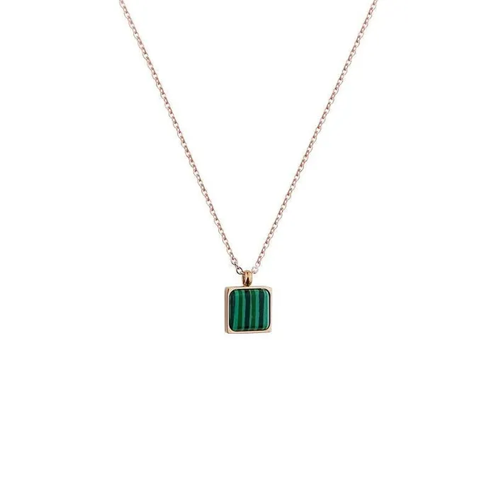 Tree of Color Rose Gold Malachite Crystal Necklace Necklaces