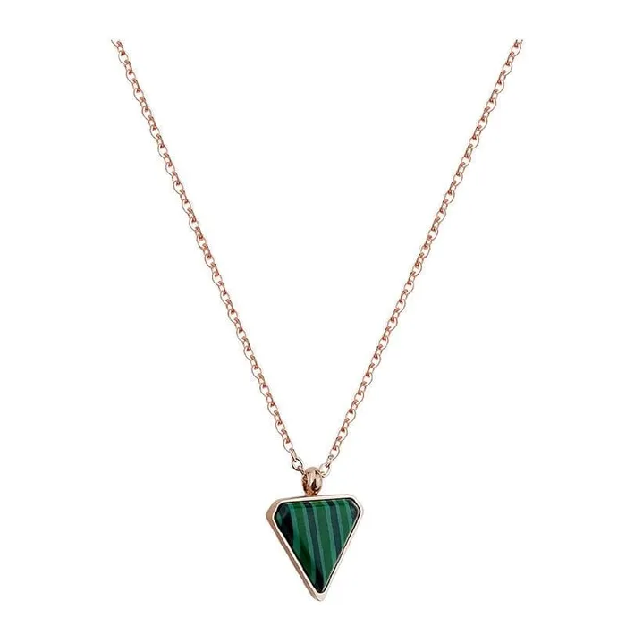 Tree of Color Rose Gold Malachite Crystal Necklace Necklaces