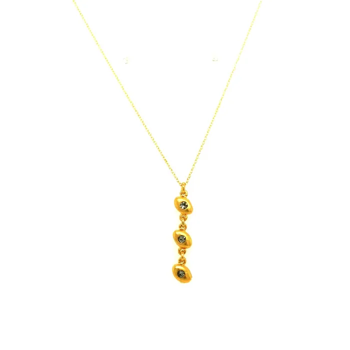 Triple Oval Drop Necklace in Gold Finish Rebel Designs Inc Necklaces