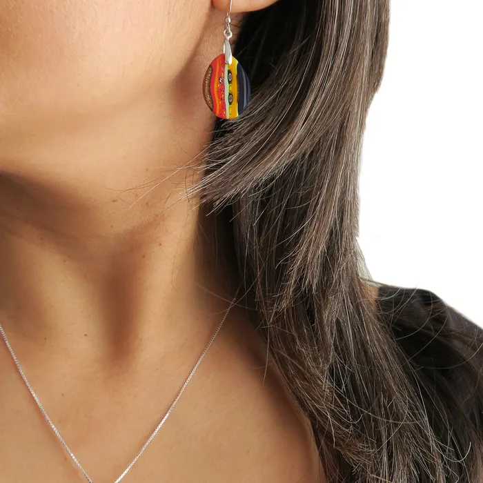 Vianello Nadia Murrine di Trebbi Davide Earrings Murano glass dropshaped Multicolor Blue earrings Inglesina