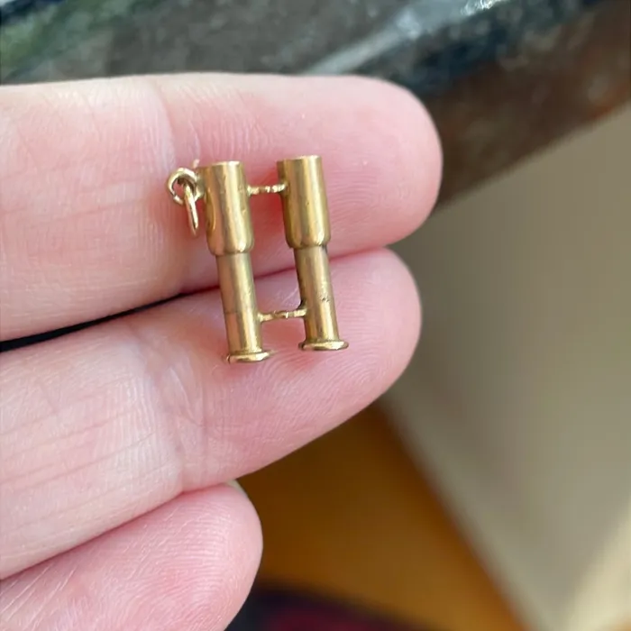 Vintage Paris Jewelry Binoculars Charm Pendant 10k Gold Articulated Vintage Charm Necklaces Vintage Paris Jewelry Binoculars Charm Pendant 10k Gold Articulated Vintage Charm Necklaces