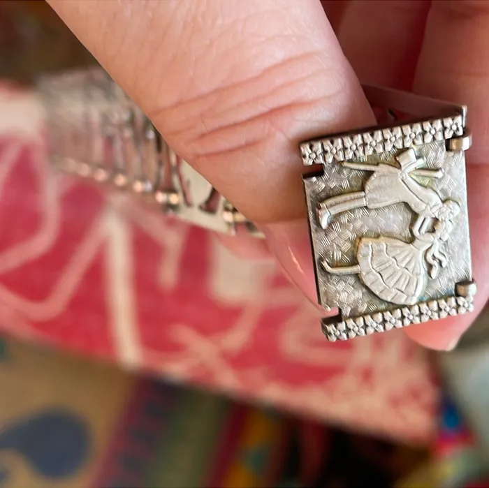 Vintage Paris Jewelry Bracelets Romantic Couple Bracelet Sterling Silver Antique Vintage Paris Jewelry Bracelets Romantic Couple Bracelet Sterling Silver Antique