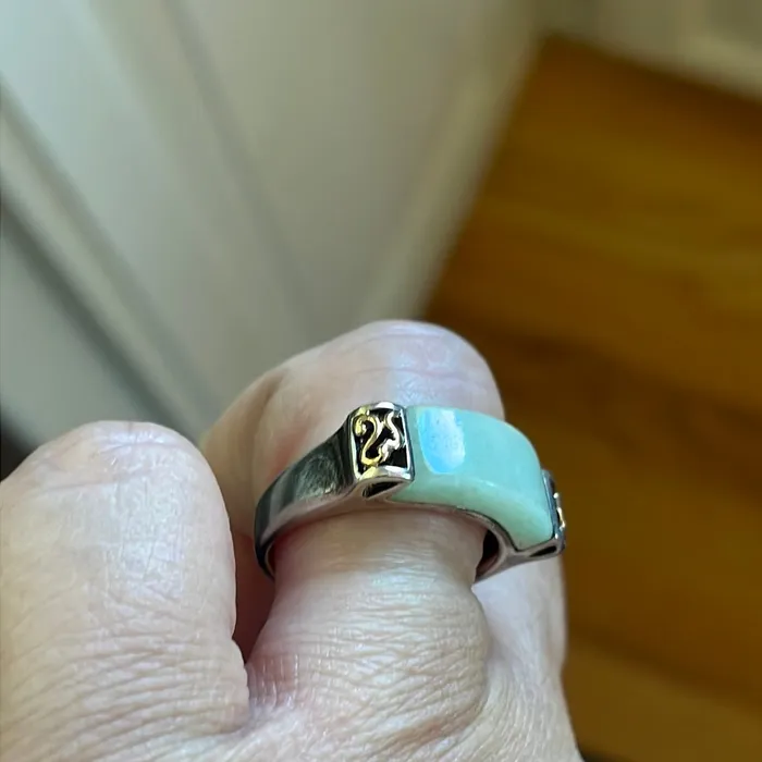 Vintage Paris Jewelry Rings Jade Saddle Ring Sterling Silver 14k Gold Vintage Vintage Paris Jewelry Rings Jade Saddle Ring Sterling Silver 14k Gold Vintage