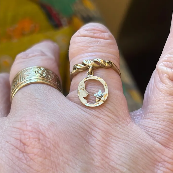 Vintage Paris Jewelry Rings Moon Star Diamond Ring 10k Gold Vintage Vintage Paris Jewelry Rings Moon Star Diamond Ring 10k Gold Vintage