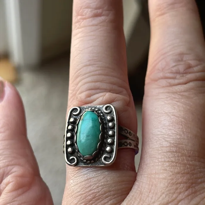Vintage Paris Jewelry Rings Turquoise Ring Ornate Sterling Silver Harvey Era Vintage Vintage Paris Jewelry Rings Turquoise Ring Ornate Sterling Silver Harvey Era Vintage
