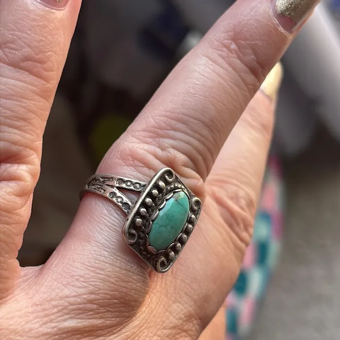 Vintage Paris Jewelry Rings Turquoise Ring Ornate Sterling Silver Harvey Era Vintage Vintage Paris Jewelry Rings Turquoise Ring Ornate Sterling Silver Harvey Era Vintage