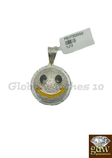 10k Gold Men Pendant Smiley Face Sign Charm Pendant With Real Diamond Happy Gold and Diamond Necklaces 10k Gold Men Pendant Smiley Face Sign Charm Pendant With Real Diamond Happy Gold and Diamond Necklaces