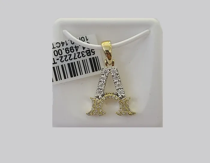 10k Real Yellow Gold Genuine Diamond Initial AZ Alphabet Charm Letters Pendent Gold and Diamond Charm Necklaces 10k Real Yellow Gold Genuine Diamond Initial AZ Alphabet Charm Letters Pendent Gold and Diamond Charm Necklaces