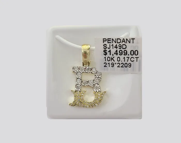 10k Real Yellow Gold Genuine Diamond Initial AZ Alphabet Charm Letters Pendent Gold and Diamond Charm Necklaces