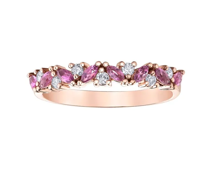 10kt Rose Gold Pink Tourmaline Stackable Ring Chi Chi Designs Rings