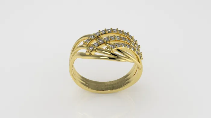14K Gold Ring with 29 Diamonds STT Prong JCM DESIGN JEWELRY Rings