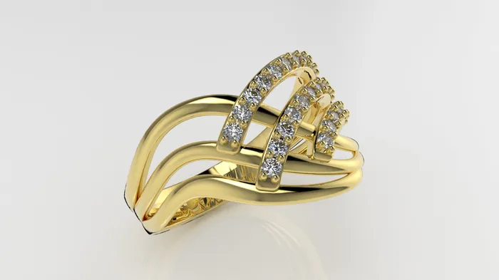 14K Gold Ring with 29 Diamonds STT Prong JCM DESIGN JEWELRY Rings