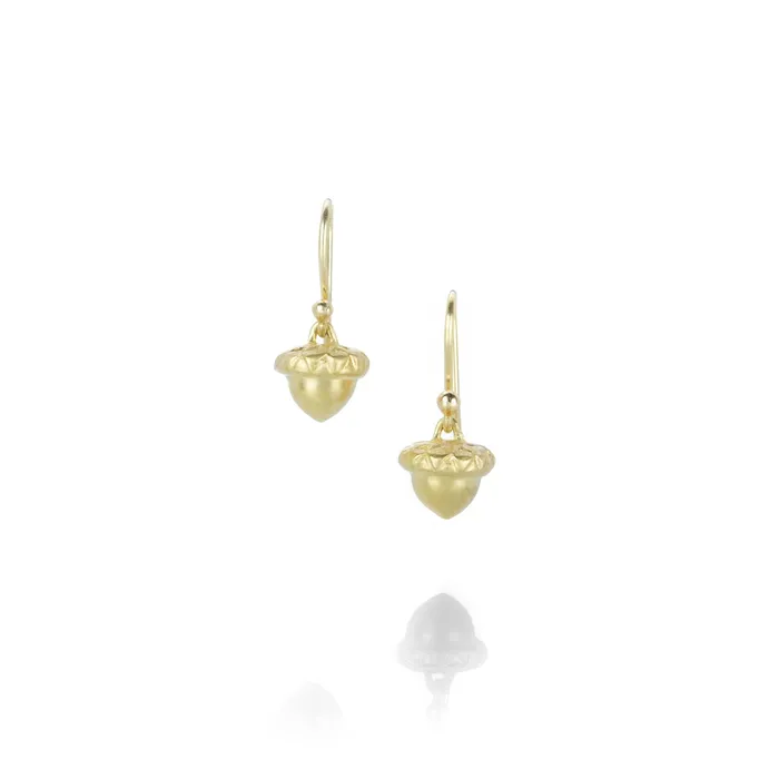14k Green Gold Baby Acorn Earrings Gabriella Kiss Earrings
