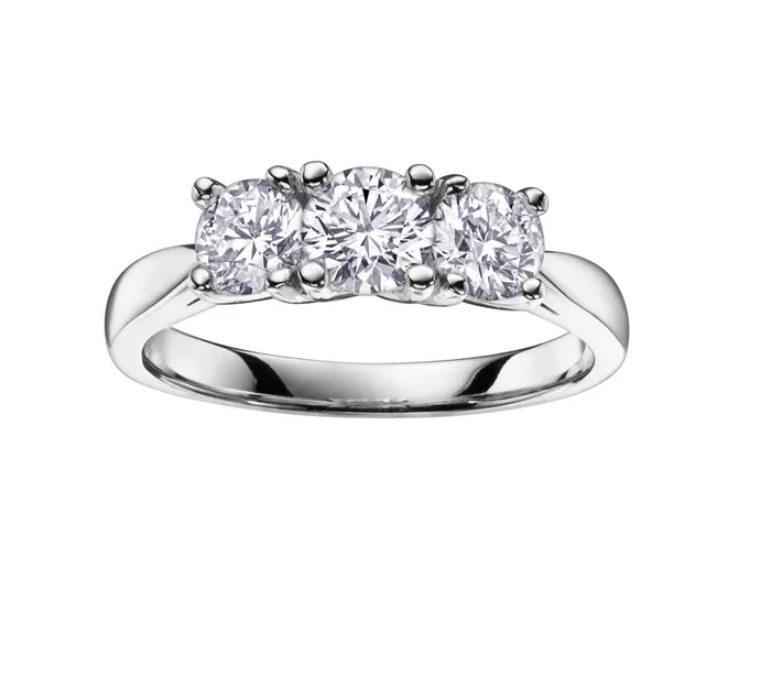 14kt White Gold Three Across 100cttw Round Diamond Ring Independent Jewellers Rings 14kt White Gold Three Across 100cttw Round Diamond Ring Independent Jewellers Rings
