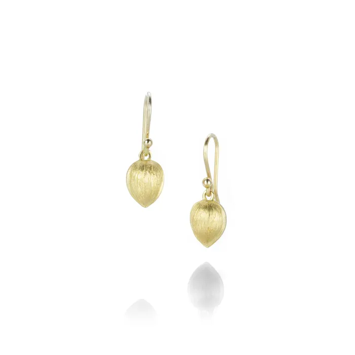 18k Yellow Gold Tiny Walnut Earrings Gabriella Kiss Earrings